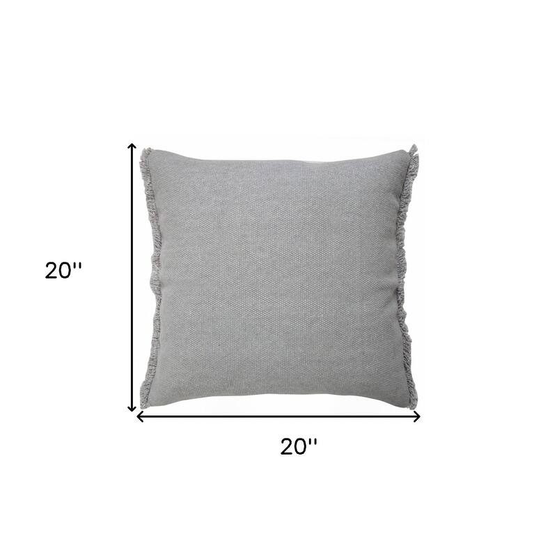 HomeRoots 20" X 20" Microchip Gray And Light Gray 100% Cotton Zippered Pillow
