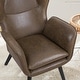 preview thumbnail 32 of 92, Upholstered Wingback Armchair Leisure Accent Chair, Single - 40.55" H x 28.34" W x 33.1" D