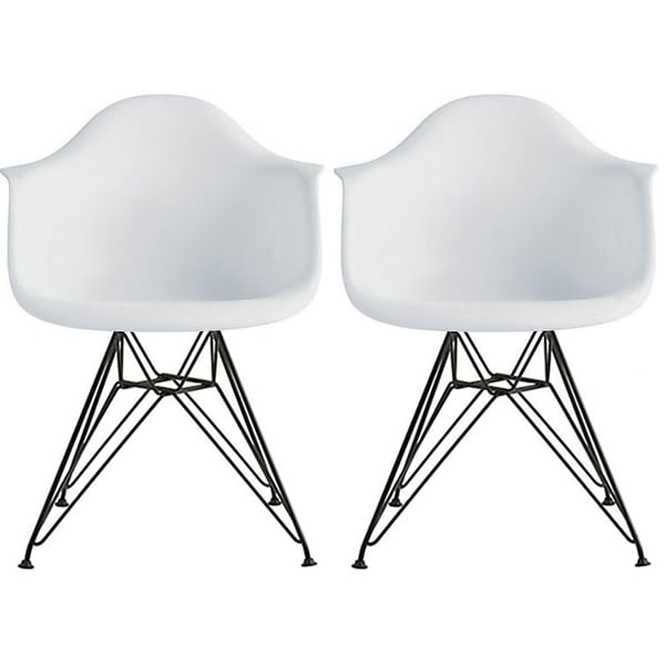Set of 2 Color Modern Arm Chairs For Dining Room Kitchen Solid