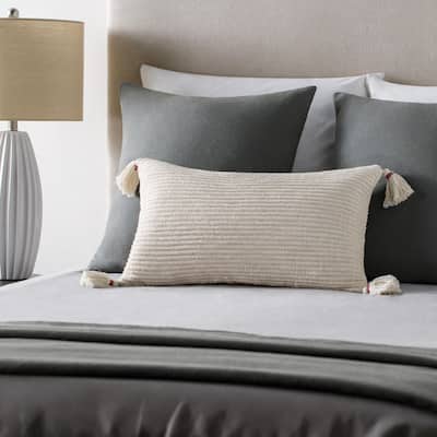 Jayanti Woven Ivory Lumbar Throw Pillow