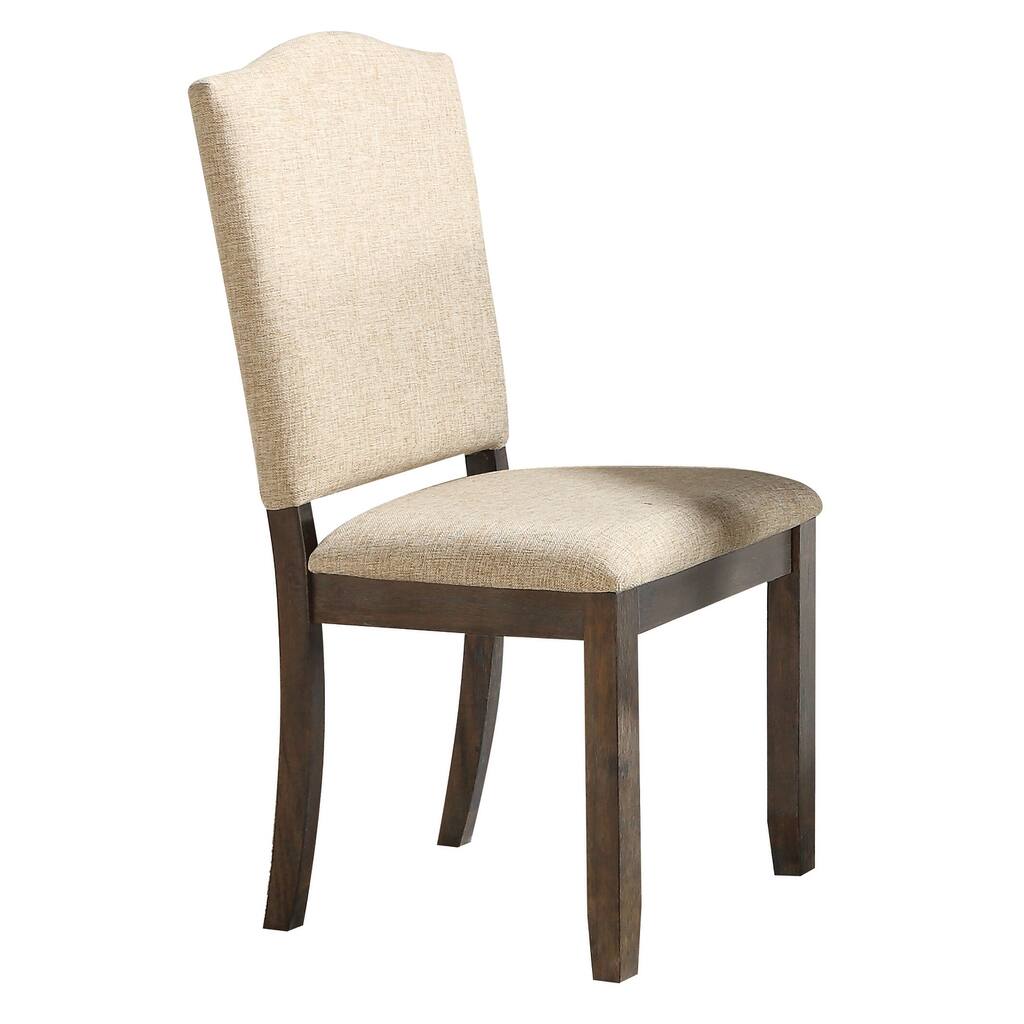 ACME Leilani Side Chair in Tan Fabric & Walnut