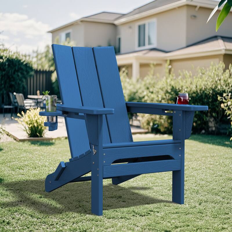 Foldable HDPE Modern Chair with Dual Cup Holders