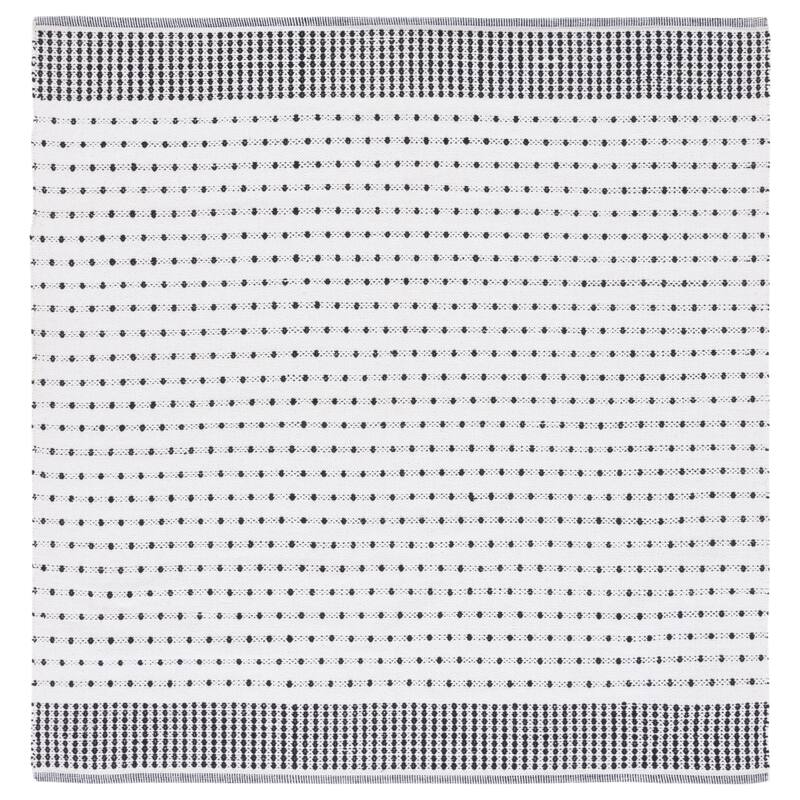 SAFAVIEH Handmade Flatweave Montauk Helena Cotton Rug - 6' Square - Black/Ivory