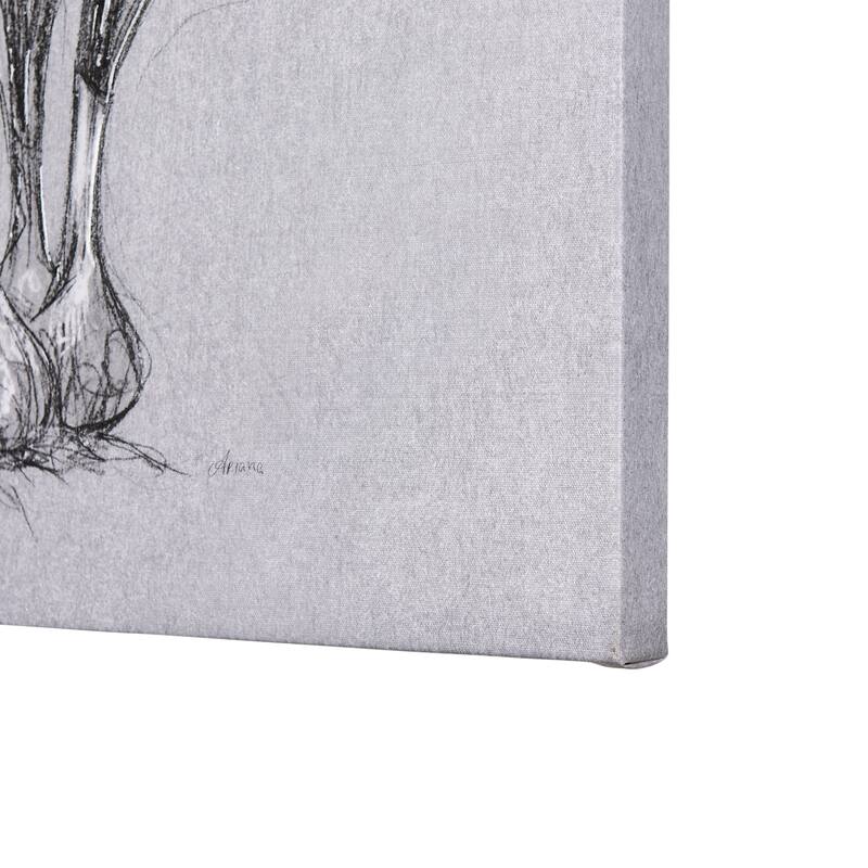 Botanical Sketches VI (Grey) (21 x 35) Canvas Art Print