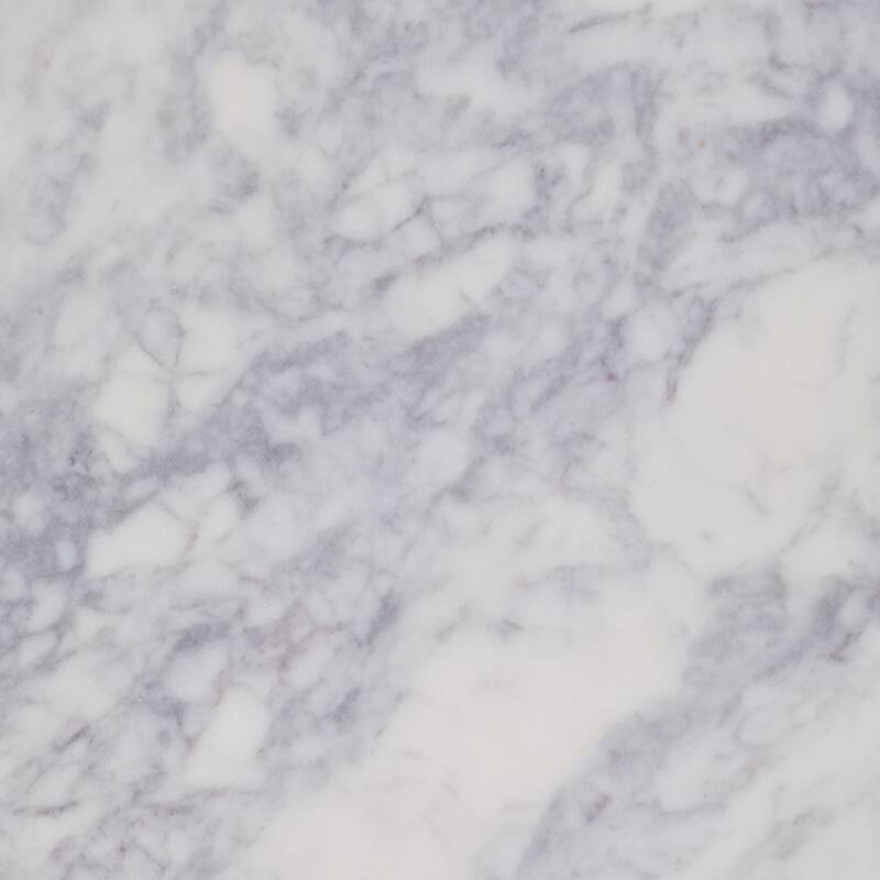 Marble Top Wood Bubble Base Modern End Table - White, 21 in. - 18" x 18" x 20.5"