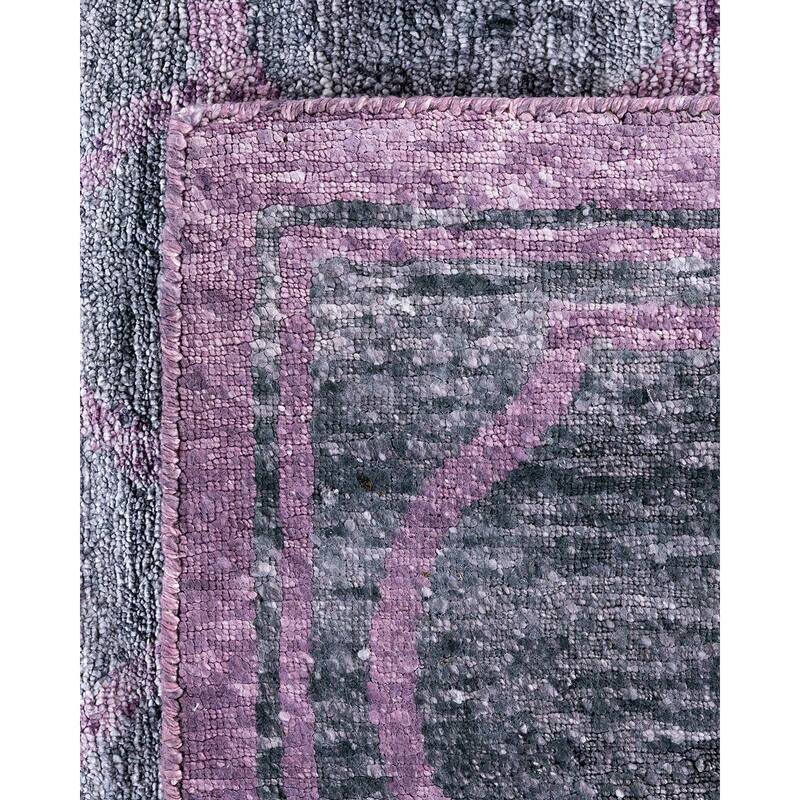 Modern One-of-a-Kind Hand-Knotted Area Rug, Gray - 7' 10" x 10' 1"