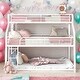 preview thumbnail 2 of 8, Twin XL/Full XL/Queen Triple Bunk Bed with Ladder & Guardrails,White