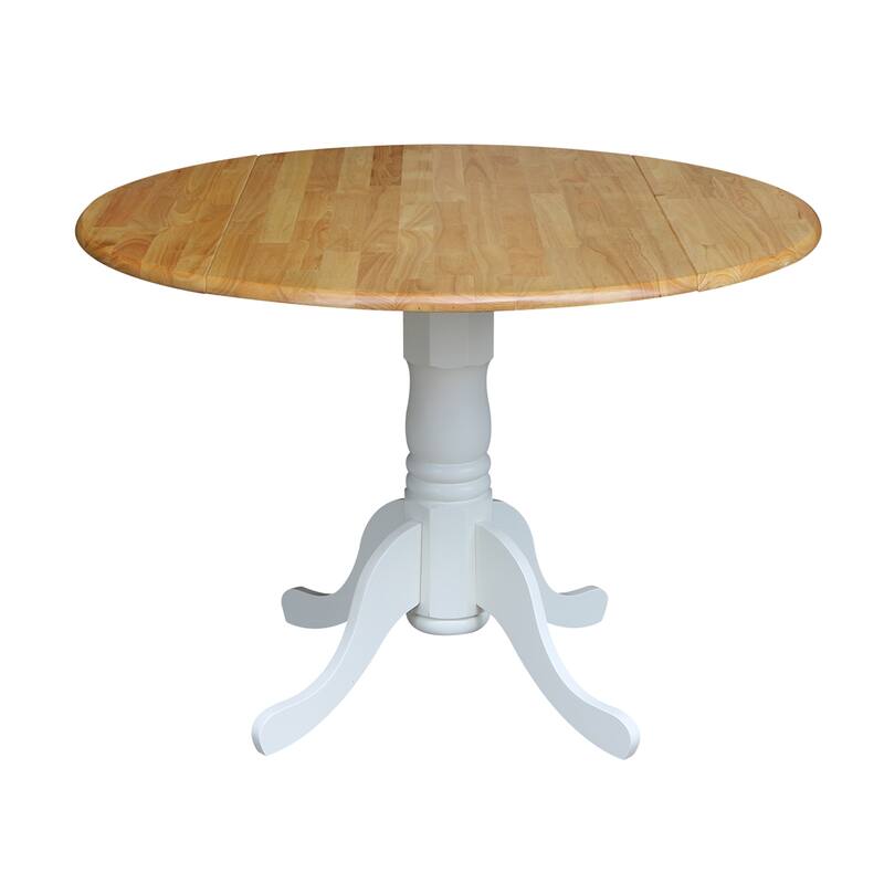 42 in. Drop Leaf Table with 2 Cross Back Dining Chairs - 3 Piece Set