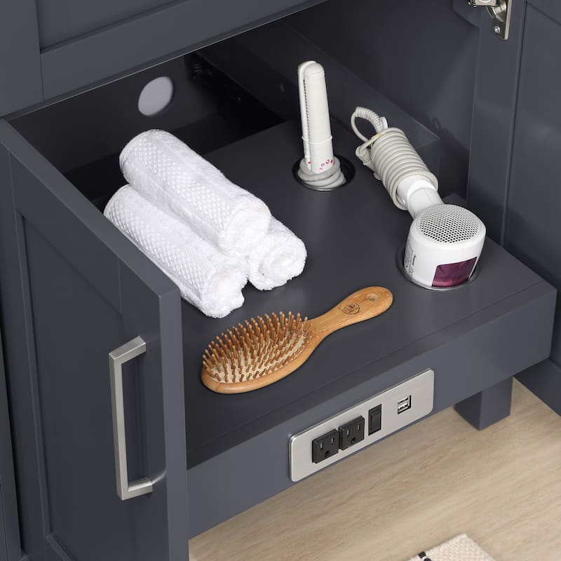 OVE Decors Tahoe 72 in. Dark Charcoal Vanity