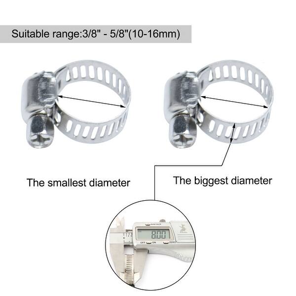Size Range Worm Gear Hose Clamp Automotive and Mechanical Application Solarson Hose Clamp 3//8-5//8 inch 20 Pack Stainless Steel Adjustable 10-16mm Fuel Line Clamp for Plumbing