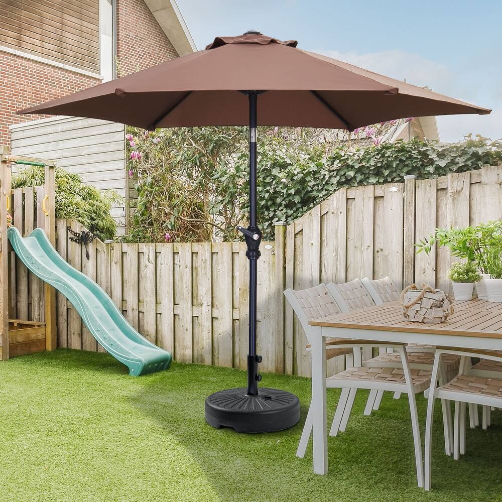 Autlaycil 7.5FT Solar Patio Umbrella with Base and Tilt,Crank