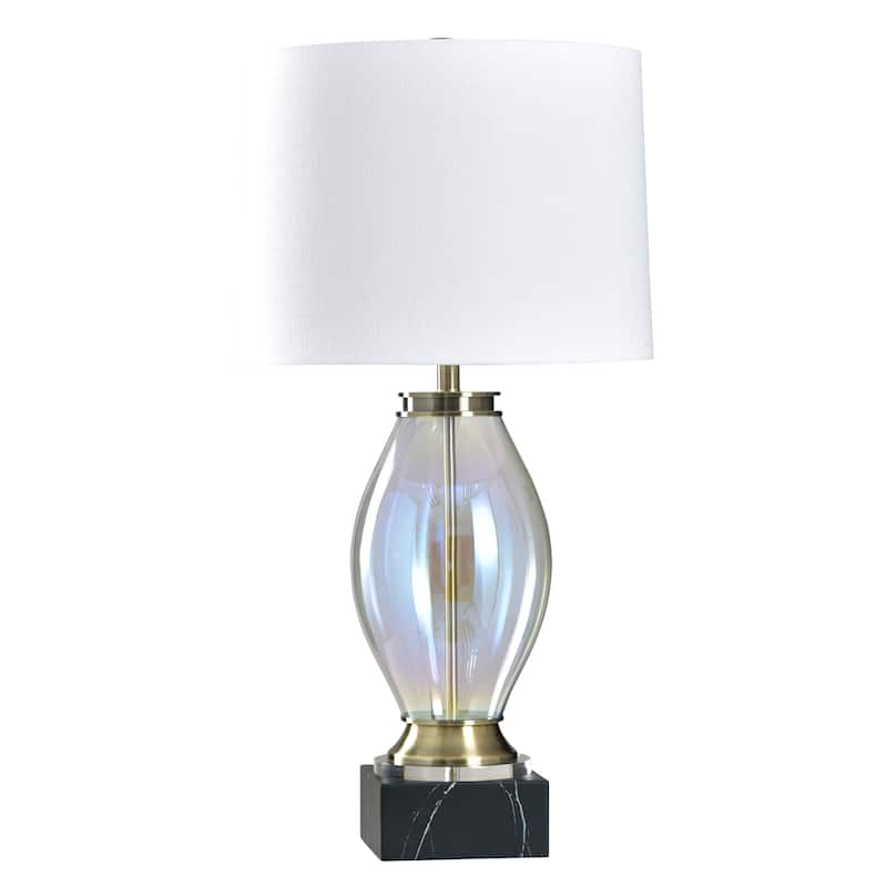 StyleCraft Halo Iridescent Glass Table Lamp - Kastela - White Shade - Kastela, White