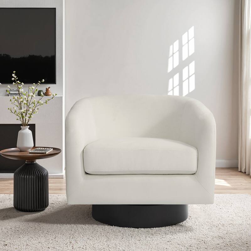Modern Upholstered 360 degree Swivel Accent Arm Chair
