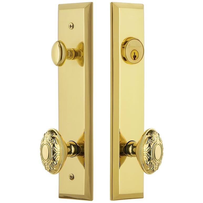Grandeur Fifth Avenue Solid Brass Tall Plate Single Cylinder Keyed