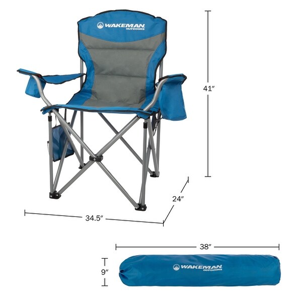 Oversized Camping Chair - Heavy Duty Folding Chair with Cooler