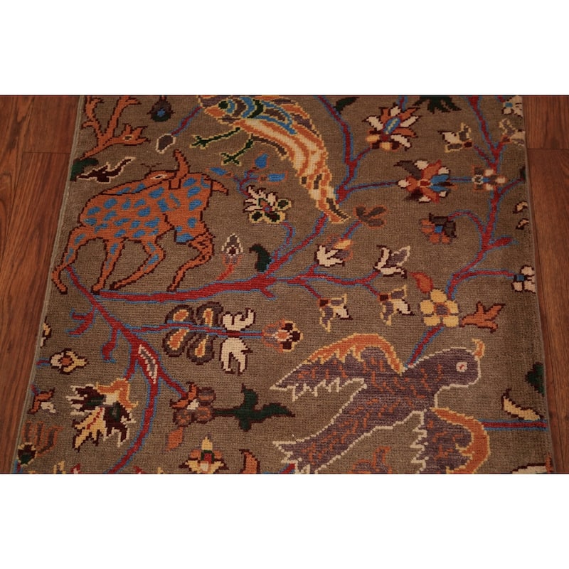Animals Design Kazak Foyer Rug Handmade Wool Carpet - 2'0" x 3'0"