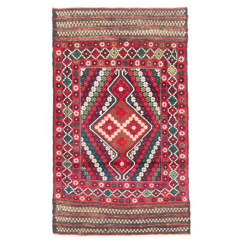 ECARPETGALLERY Hand-knotted Teimani Red Wool Rug - 2'9 x 4'7
