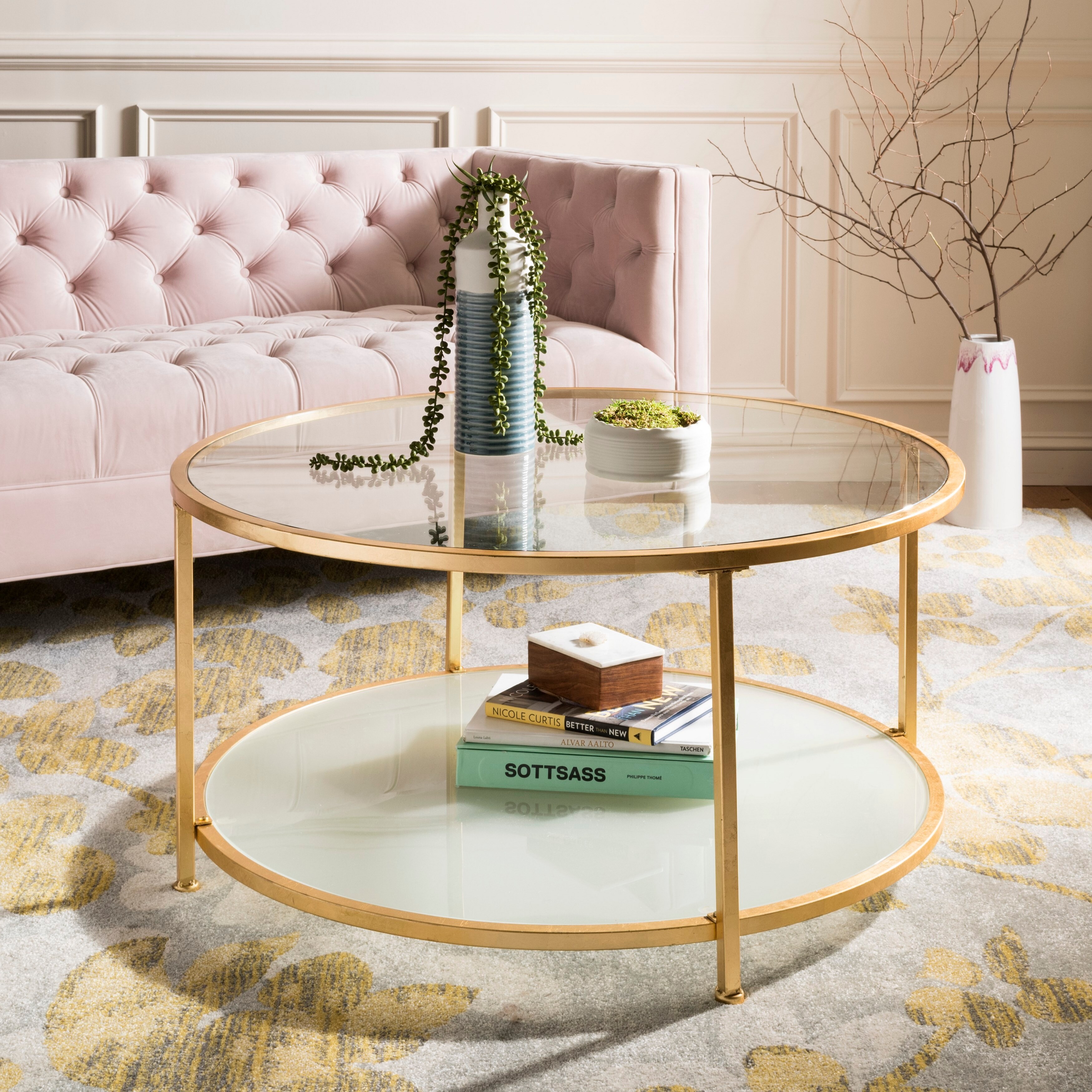 Safavieh Ivy 2 Tier Round Coffee Table Clear Gold 38 X 38 X 19 38 X 38 X 19 On Sale Overstock 22363824