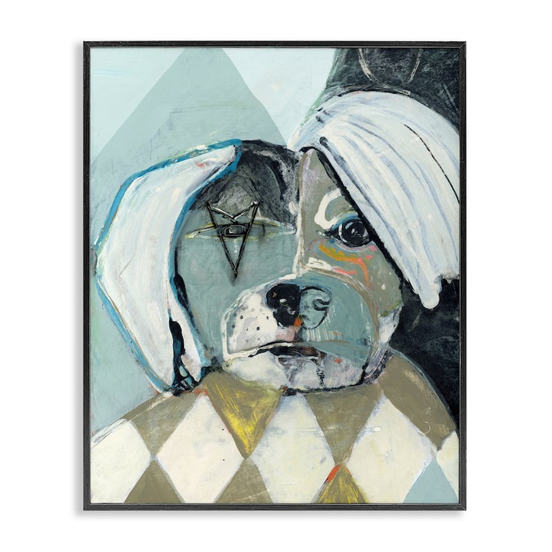 Stupell Abstract Dog Face Portrait Framed Giclee Art Design By Stacy Milrany - 16 x 20 - Black