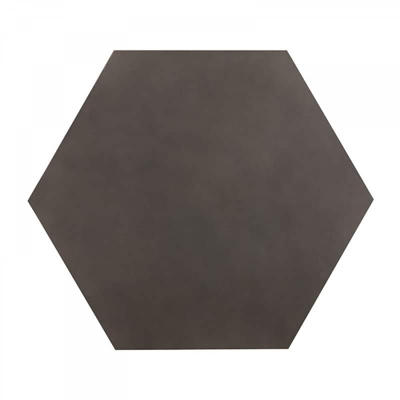 Modern Hexagonal Grey Concrete End Table with Black Metal Frame Indoor Outdoor Side Table - 23” x 22” x 22”