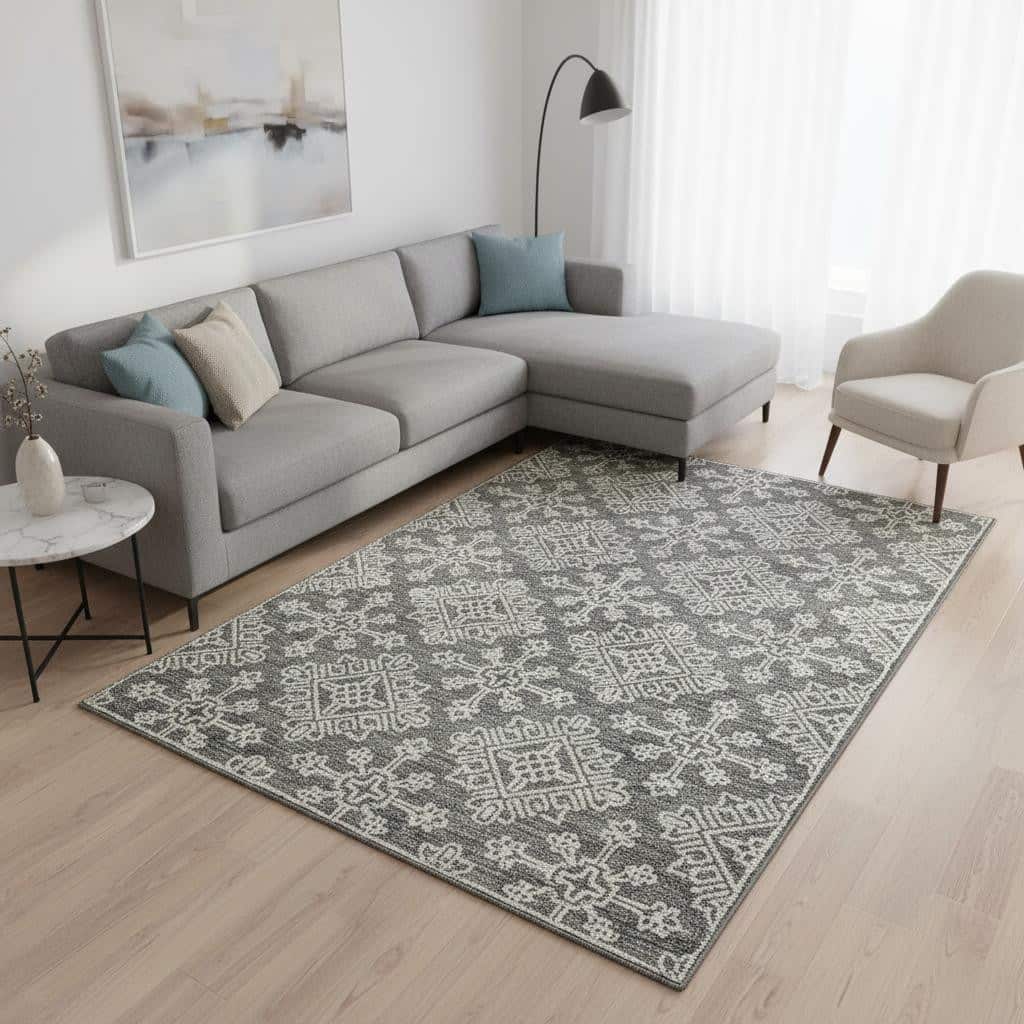 HomeRoots Geometric Transitional Rectangle Area Rug - 132.00 in. x 96.00 in. x 0.40 in.