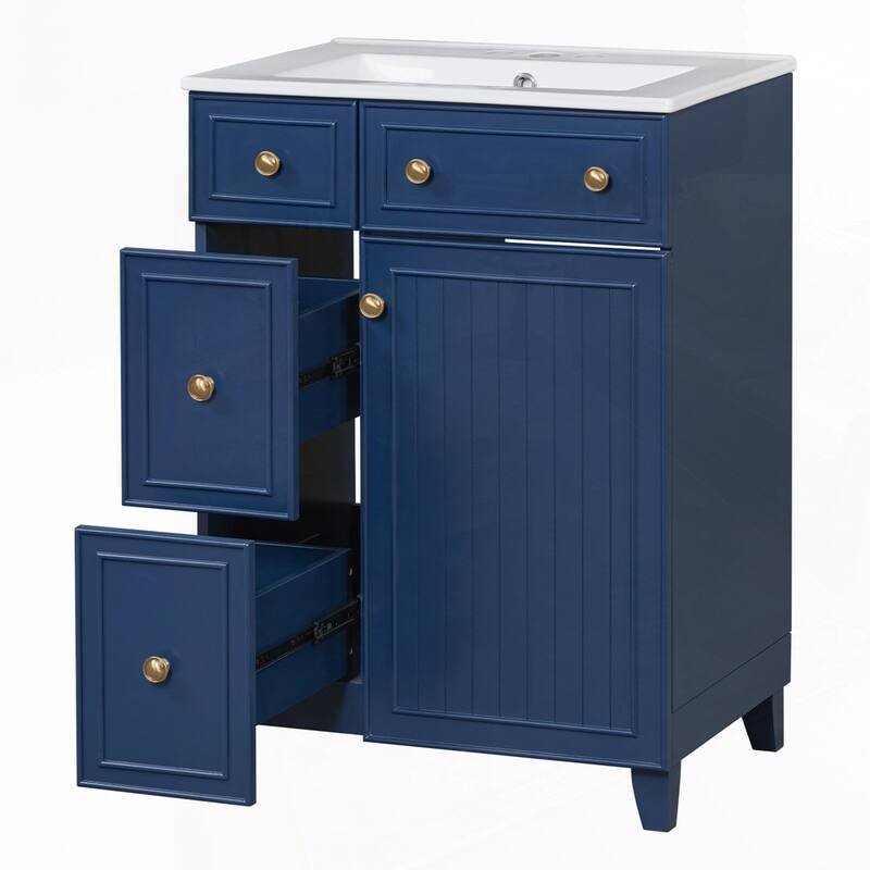 24-Inch Bathroom Vanity Cabinet with Ceramic Sink