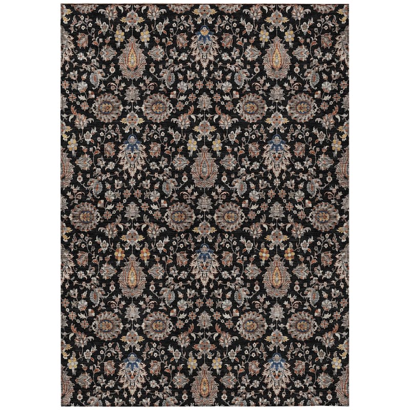 Machine Washable Indoor/Outdoor Traditional Persian Chantille Rug