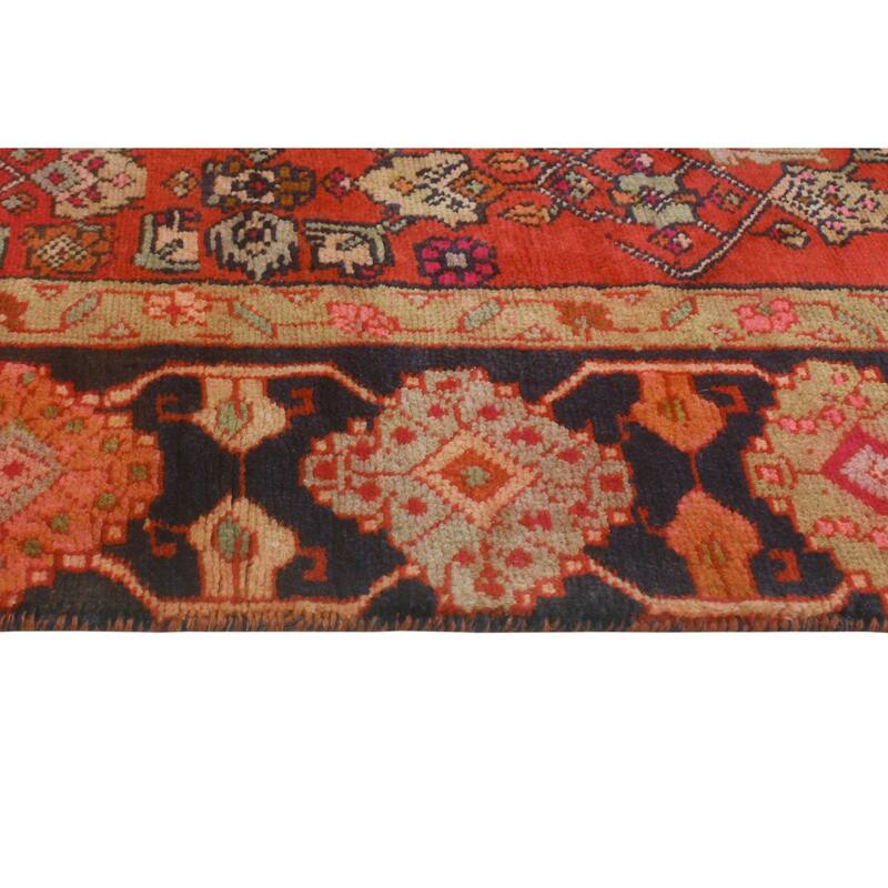 Fine Vintage Distressed Houri Rust/Black Rug - 4'11" x 9'2"