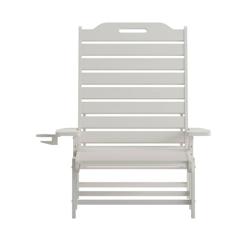 Set of 2 Outdoor Adjustable Lounge Chairs with Cupholders