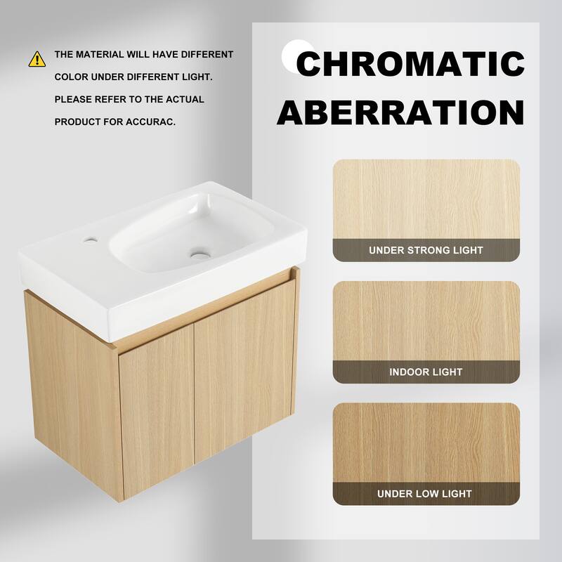 Bathroom Vanity With Sink In 16/20/24/30/36 Inch, Floating Bathroom Vanity With Soft Close Door