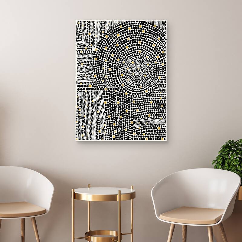 Clustered Dots B Gold by Natasha Marie Canvas Art Print