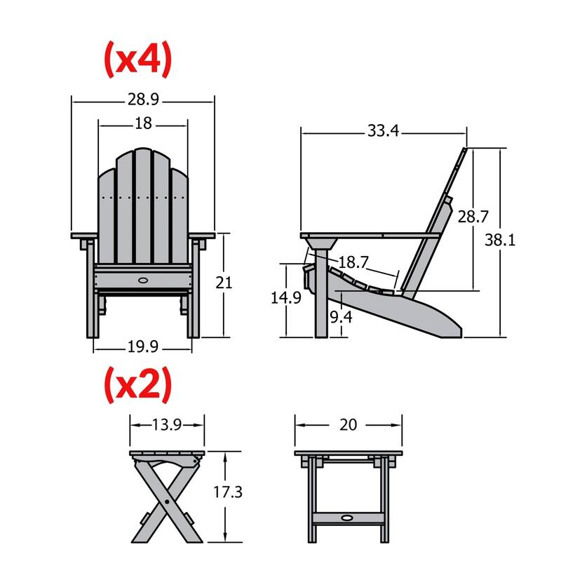 HIGHWOOD 6-Piece Adirondack Seating Set