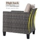 preview thumbnail 4 of 24, Ovios 2-piece Outdoor High-back Wicker Single Chairs