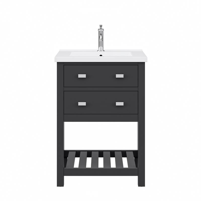 Viola 24 In. Ceramic Sink Top Vanity in Espresso with Single Faucet
