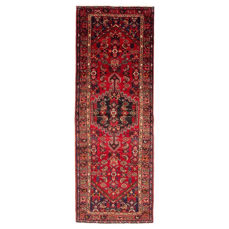 ECARPETGALLERY Hand-knotted Andelz Red Wool Rug - 3'5 x 9'6 - Red - 3'5 x 9'6