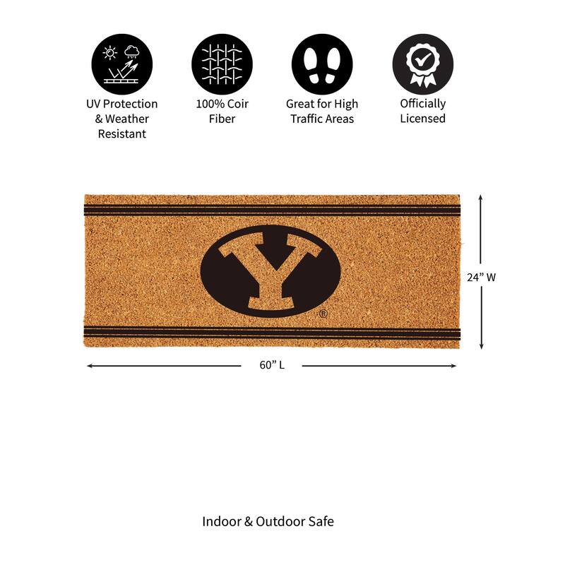 Brigham Young University Monochrome Indoor/Outdoor Coir Door Mat