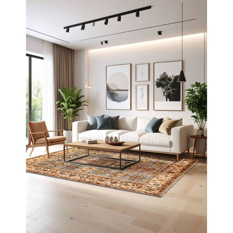 ECARPETGALLERY Hand-knotted Jules Sultane Light Blue Wool Rug - 7'11 x 9'11