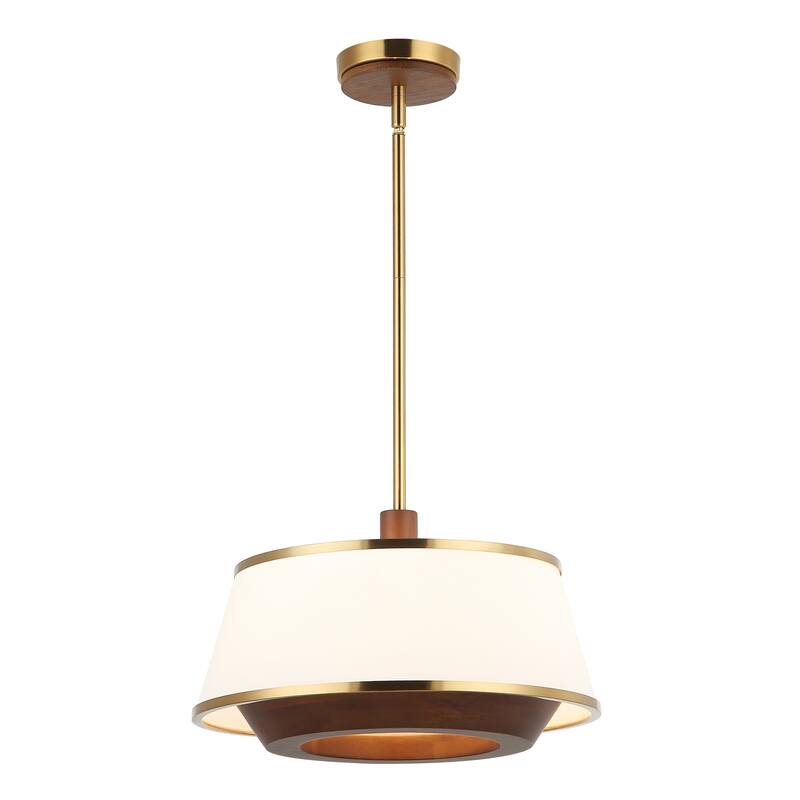 Varaluz Desert Flyer 3-Light Convertible Pendant/Semi-Flush - Satin Brass/Medium Walnut