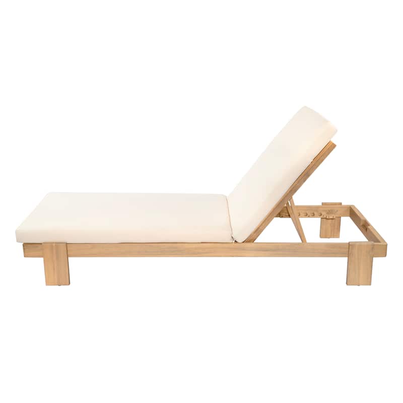 Christopher Knight Home - Iran Patio Acacia Wood Chaise Lounge Set Of 2