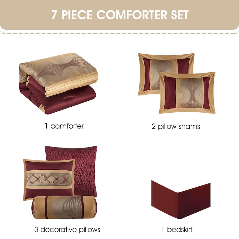 Nanshing Daniella 7-Piece Modern Geometric Comforter Set
