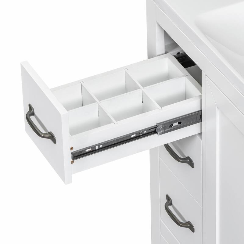 36" Bathroom Vanity with Sink Combo: Six Drawers, Multi-Functional Divider, Adjustable Shelf