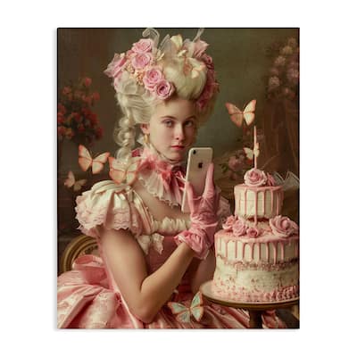 Stupell Vintage Lady with Cellphone Canvas Wall Art Design By Michael McKinney