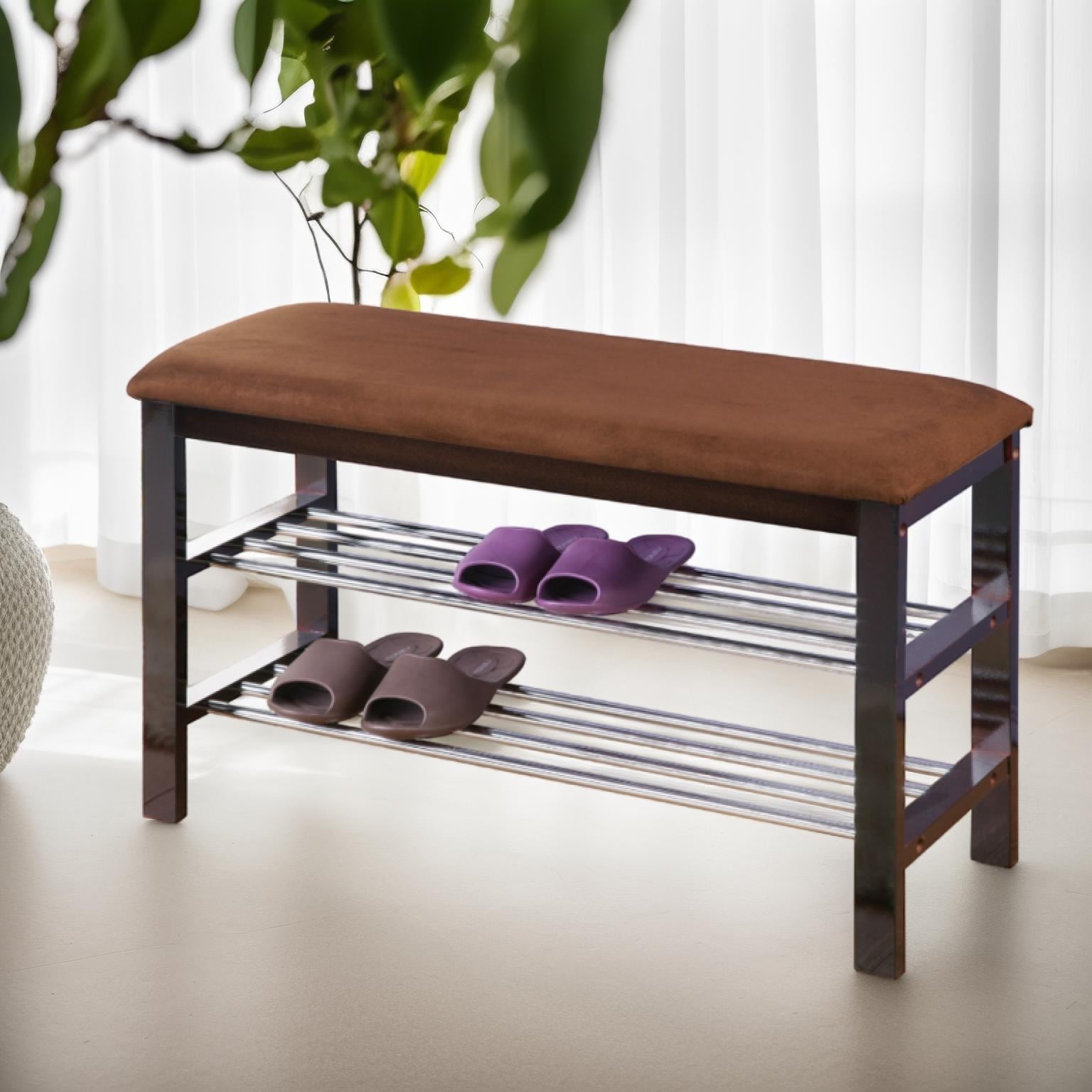 Zinus juliet best sale espresso wood bench