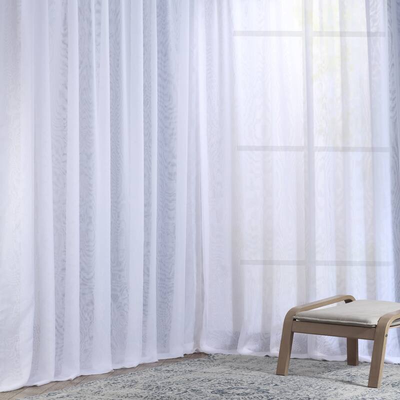 Exclusive Fabrics Extra Wide Voile Sheer Curtains for Bedroom & Living Room Curtains (1 Panel)