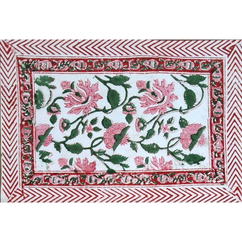 Romantic Floral Block Print Tablecloth Collection