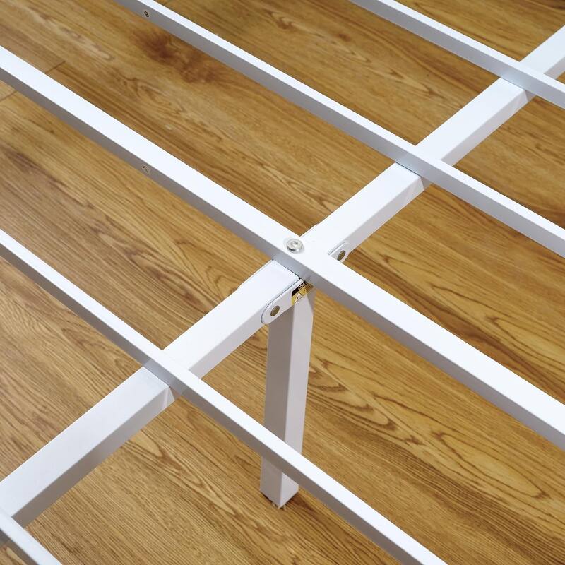 VECELO Victorian Style 14 Inch Metal Platform Bed Frame with Headboard, Heavy Duty Steel Slat Support, No Box Spring Needed