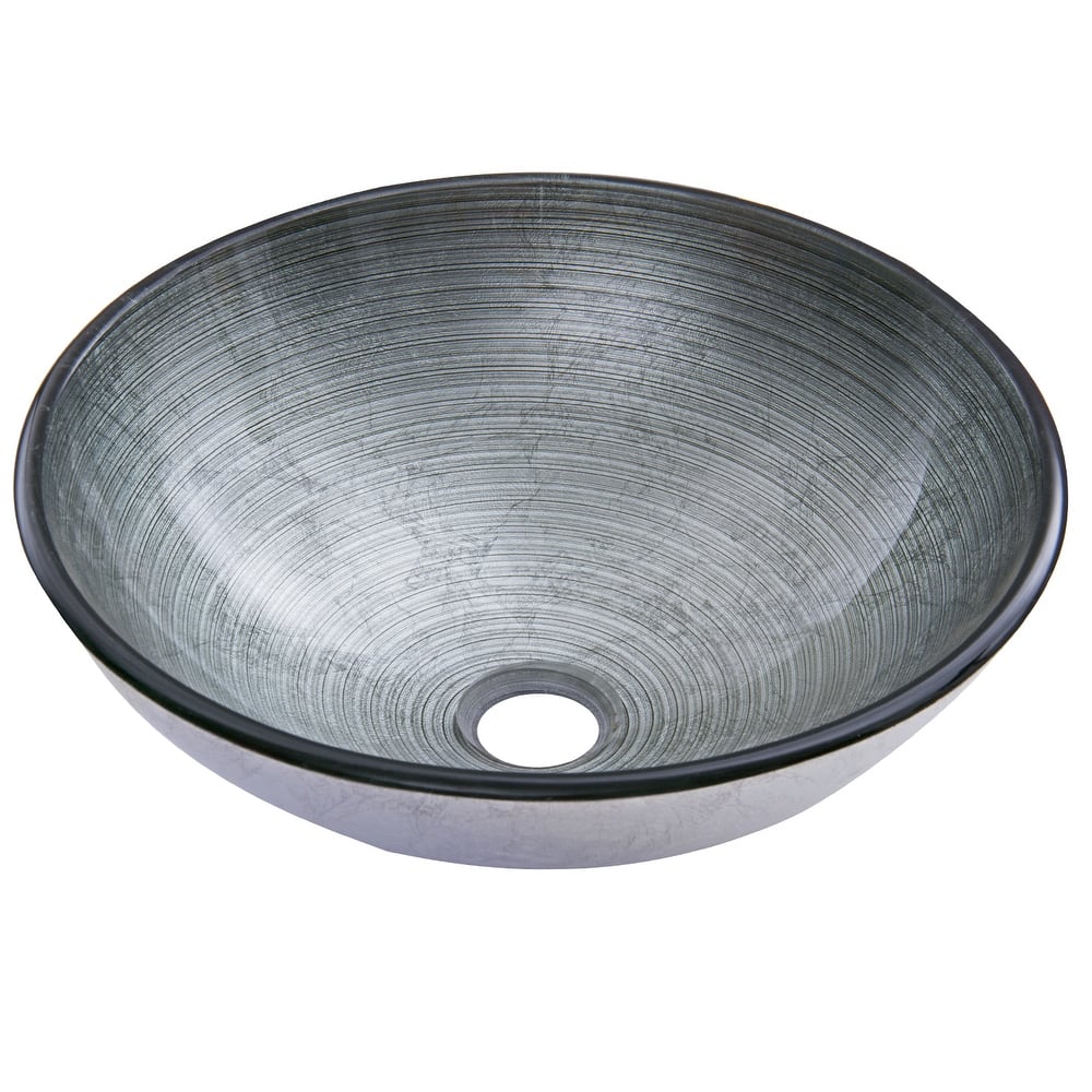 VIGO Giovanni 17"L x 17"W x 6"H Glass Round Vessel Bathroom Sink