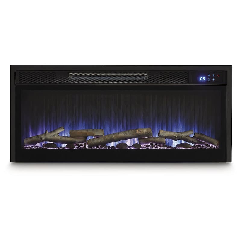 Signature Design by Ashley Entertainment Accessories Black Fireplace Insert - 34"W x 6"D x 15"H