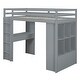 preview thumbnail 5 of 21, Multifunctional Design Full Size Loft bed with Built-in Desk and LED Light