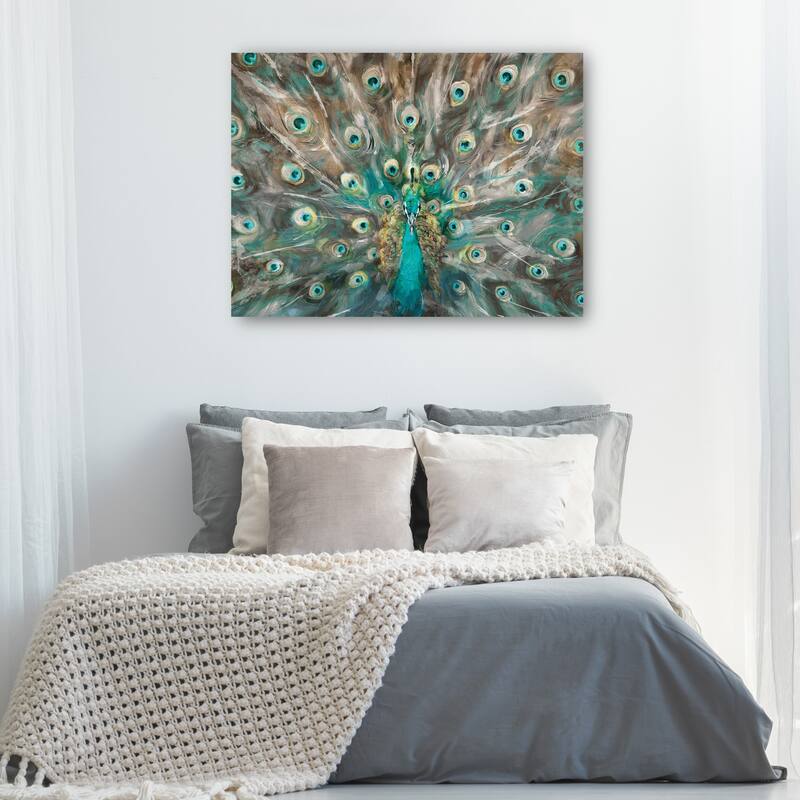 Peacock Colors By Studio Arts Canvas Art Print - Bed Bath & Beyond ...